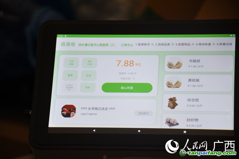 廢舊品稱重計(jì)數(shù)。人民網(wǎng) 王功孝攝